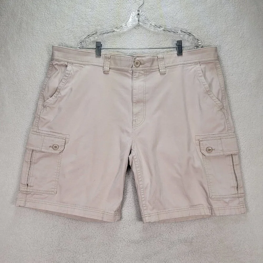 St. Johns Bay Beige Comfort Stretch Relax Casual Outdoor Men's Cargo Shorts